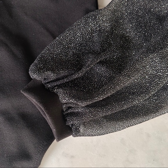 NEW Black sparkle bodysuit blouse - Picture 3 of 7